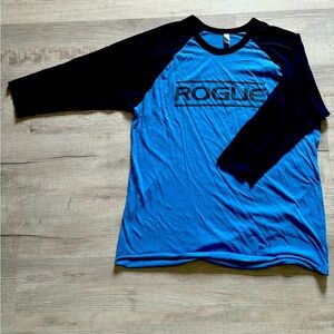 Men’s Rogue Fitness 3/4 baseball tee size XL